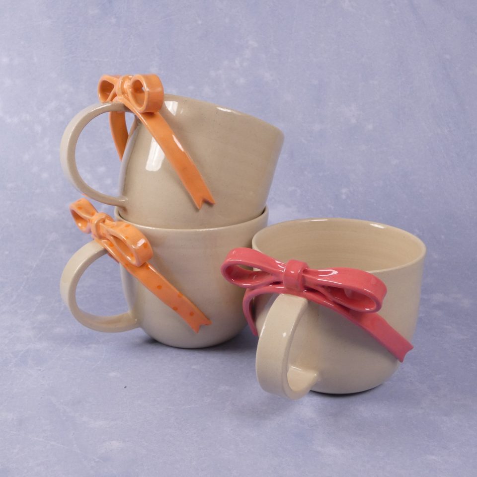 Sløjfekop, pastel orange, 300 ml
