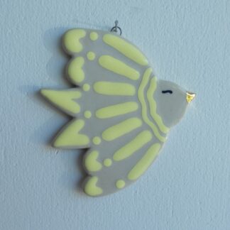 Håndmalet fugleophæng, pastelgul #2